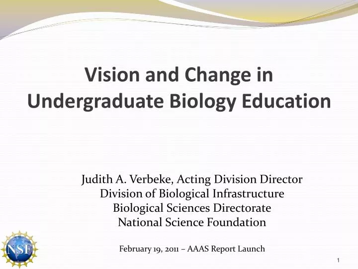 vision and change in undergraduate biology education