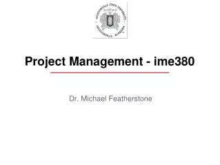 Project Management - ime380