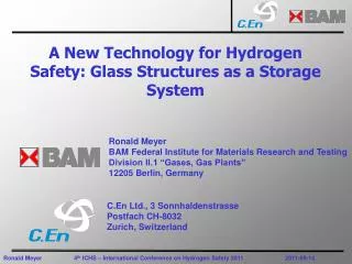 A New Technology for Hydrogen Safety: Glass Structures as a Storage System