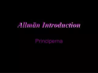 allm n introduction principerna