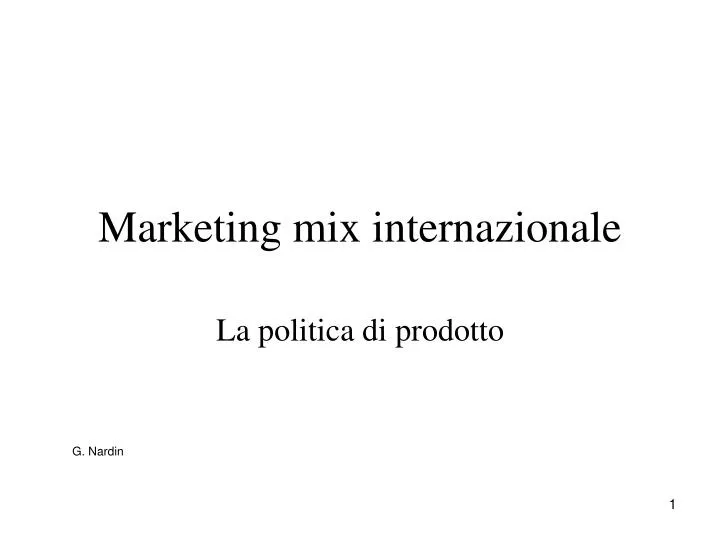 marketing mix internazionale