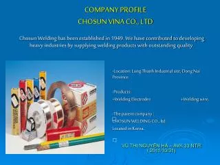 COMPANY PROFILE CHOSUN VINA CO., LTD