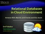 Relational Databases in Cloud Environment - slide 1