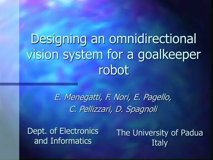 designing an omnidirectional vision system for a goalkeeper robot