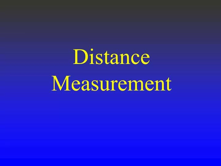 distance measurement