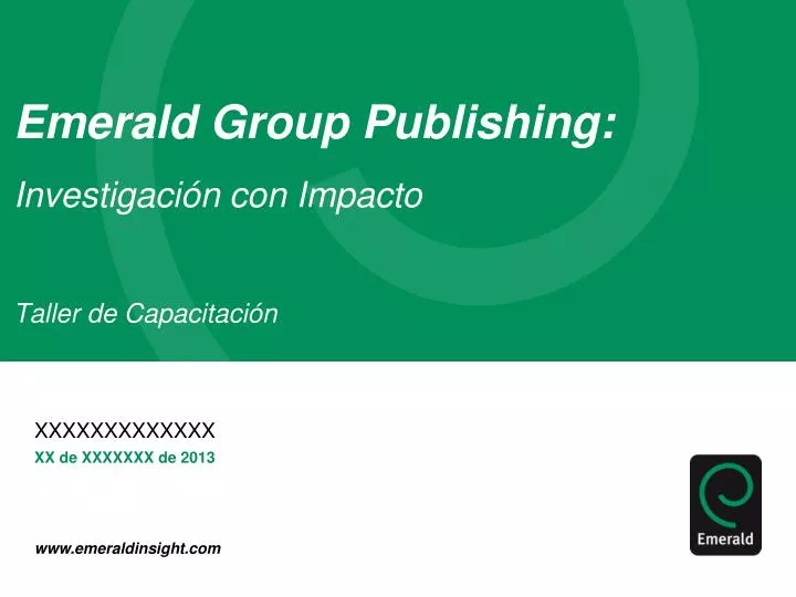 emerald group publishing investigaci n con impacto taller de capacitaci n