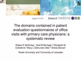 The domains contained in patient evaluation questionnaires of office visits with primary care physicians: a systematic r