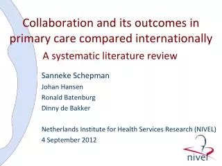 Collaboration and its outcomes in primary care compared internationally