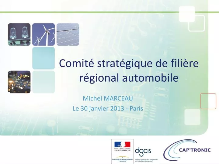 comit strat gique de fili re r gional automobile