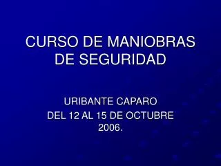 curso de maniobras de seguridad