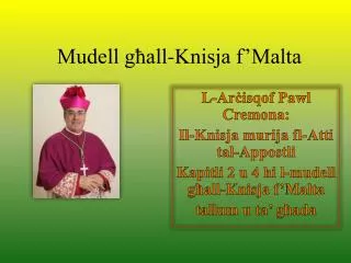 Mudell għall-Knisja f’Malta