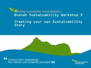 Boonah Sustainability Workshop 3 Creating your own Sustainability Story