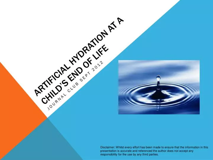 artificial hydration at a child s end of life