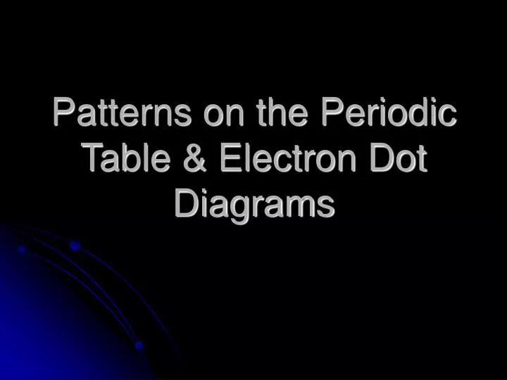 patterns on the periodic table electron dot diagrams