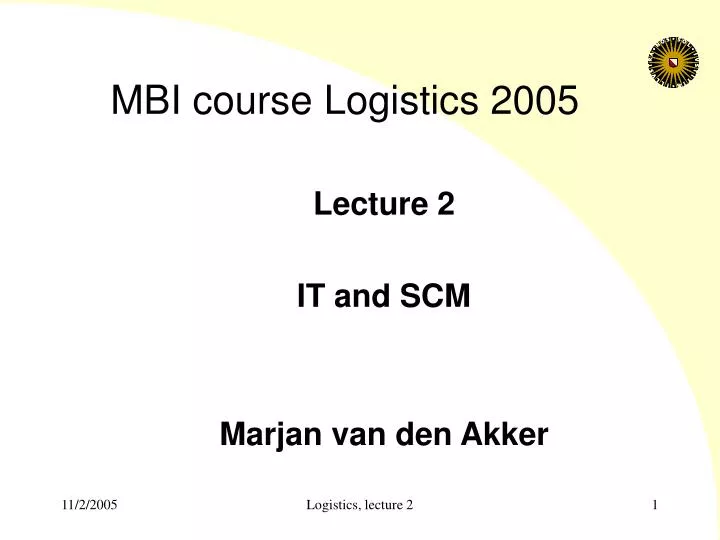 mbi course logistics 2005