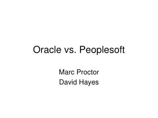 Oracle vs. Peoplesoft