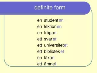 definite form