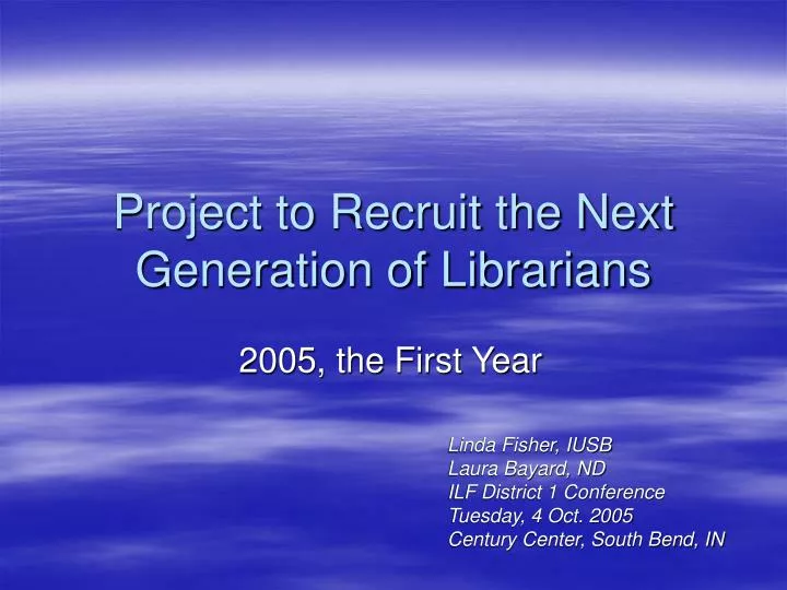 project to recruit the next generation of librarians