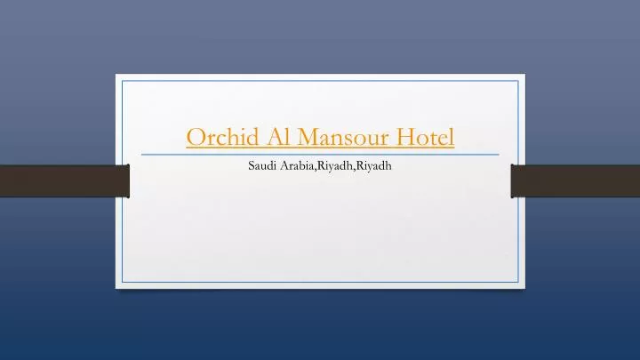 orchid al mansour hotel