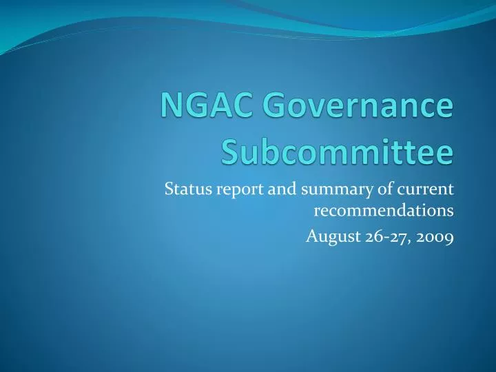 ngac governance subcommittee