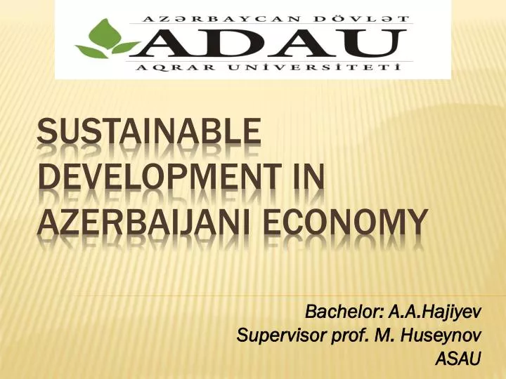 sustainable development in azerbaijani economy