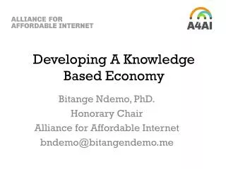Developing A Knowledge Based Economy