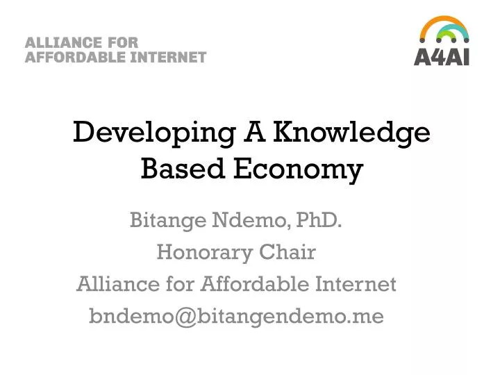developing a knowledge based economy