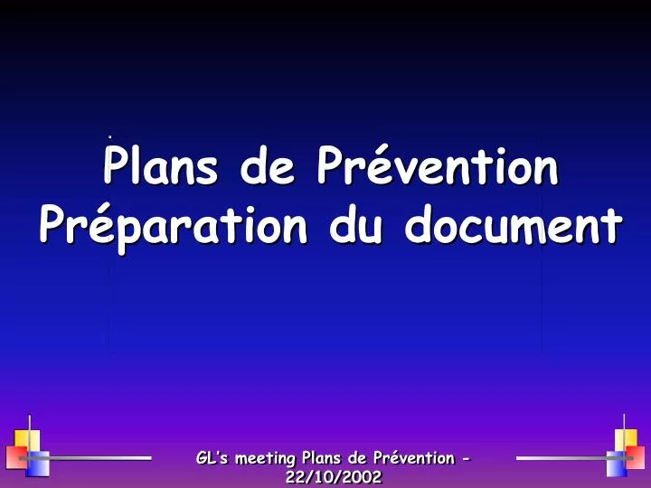 plans de pr vention pr paration du document