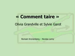 comment taire