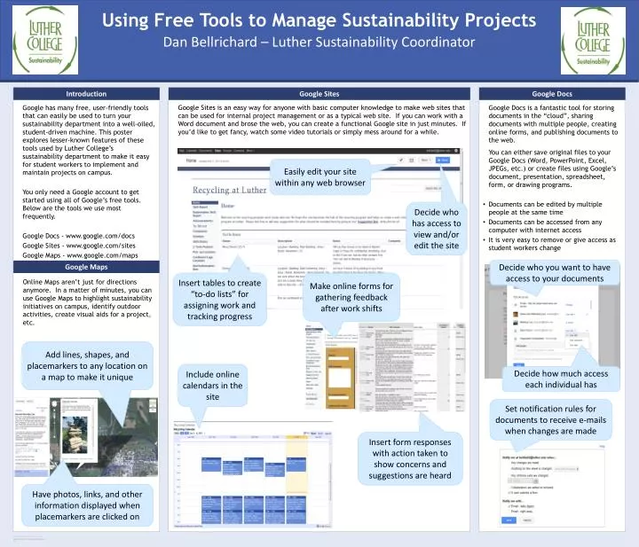 using free tools to manage sustainability projects