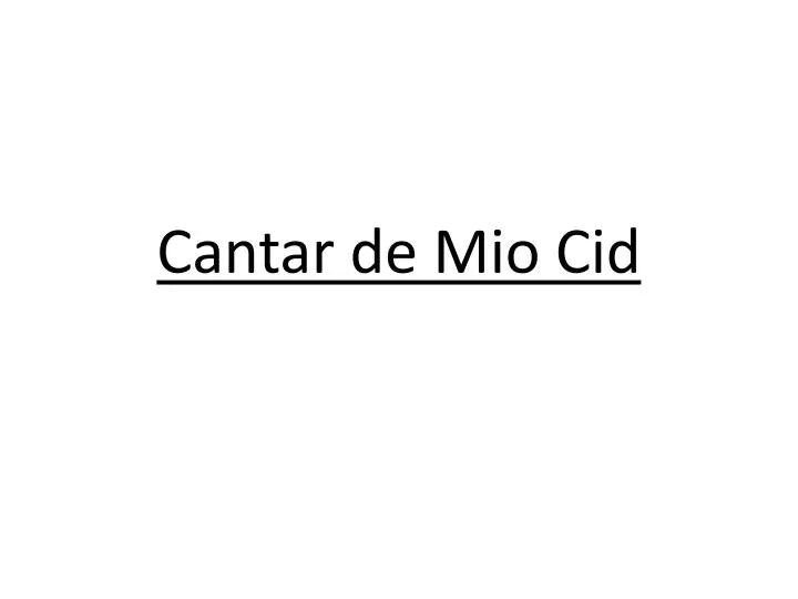 cantar de mio cid