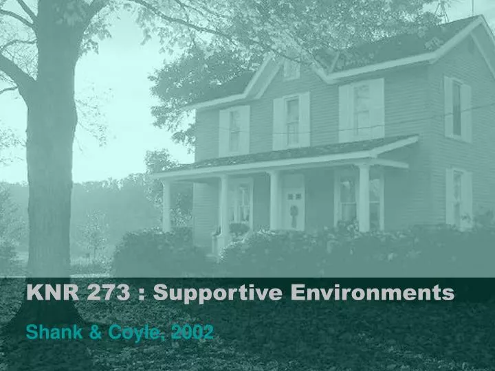 knr 273 supportive environments