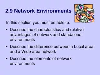 2 9 network environments