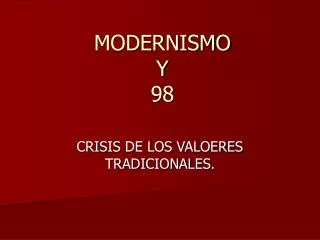 modernismo y 98