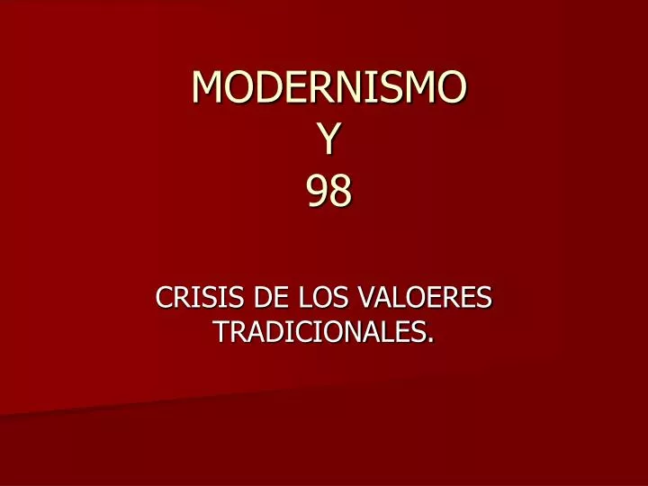 modernismo y 98