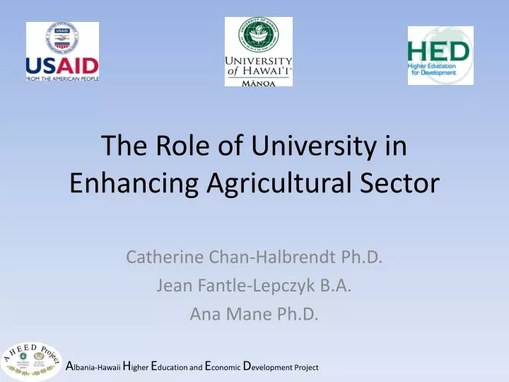 the role of university in enhancing agricultural sector
