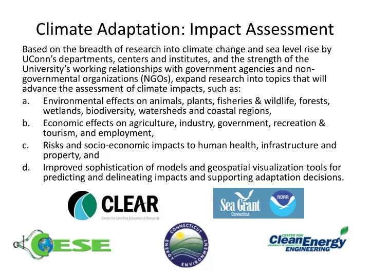 climate adaptation impact assessment