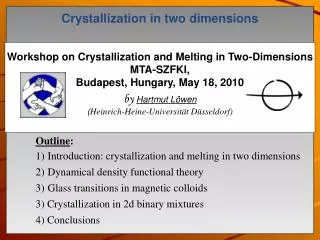 Crystallization in two dimensions