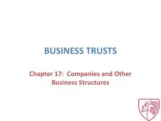 BUSINESS TRUSTS