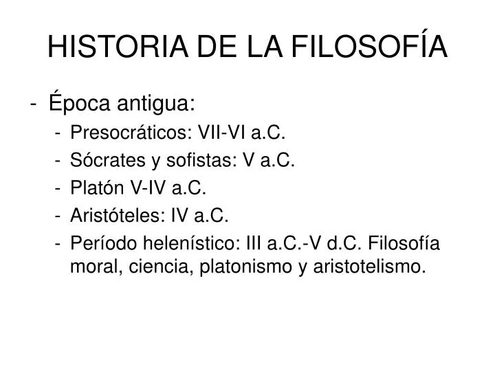 historia de la filosof a