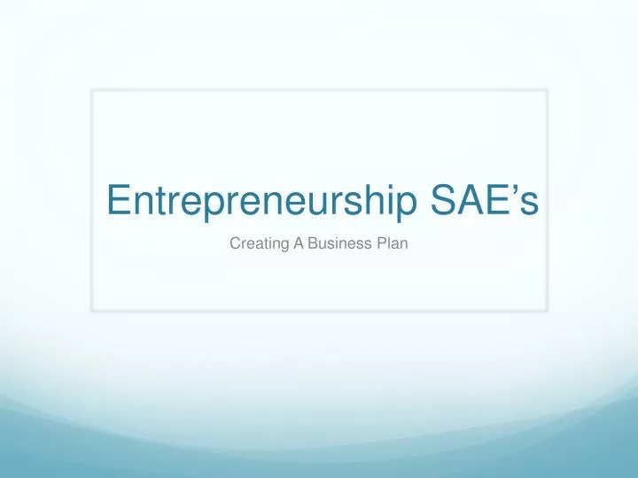 entrepreneurship sae s