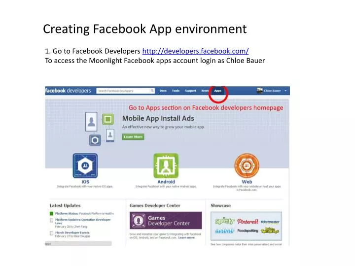 creating facebook app environment