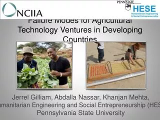 Failure Modes for Agricultural Technology Ventures in Developing Countries