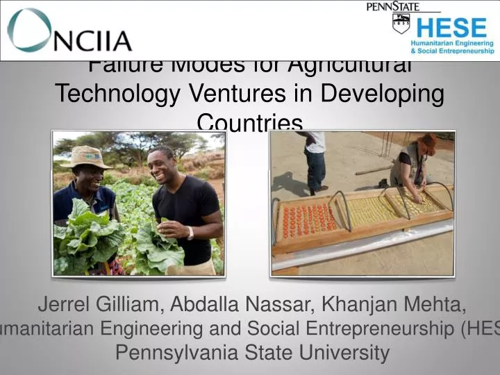 failure modes for agricultural technology ventures in developing countries