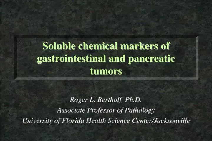soluble chemical markers of gastrointestinal and pancreatic tumors