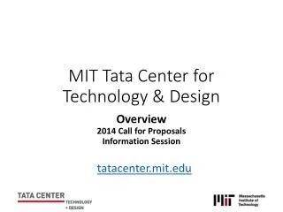 MIT Tata Center for Technology &amp; Design