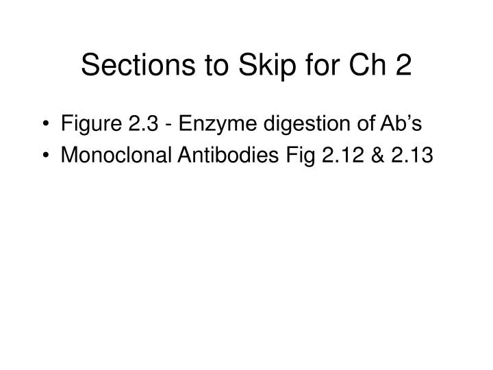 sections to skip for ch 2