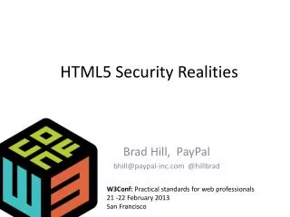 HTML5 Security Realities
