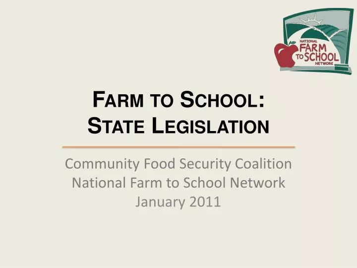 farm to school state legislation