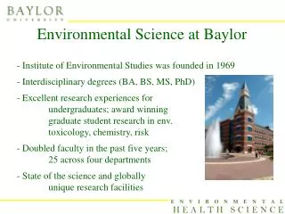 Environmental Science at Baylor